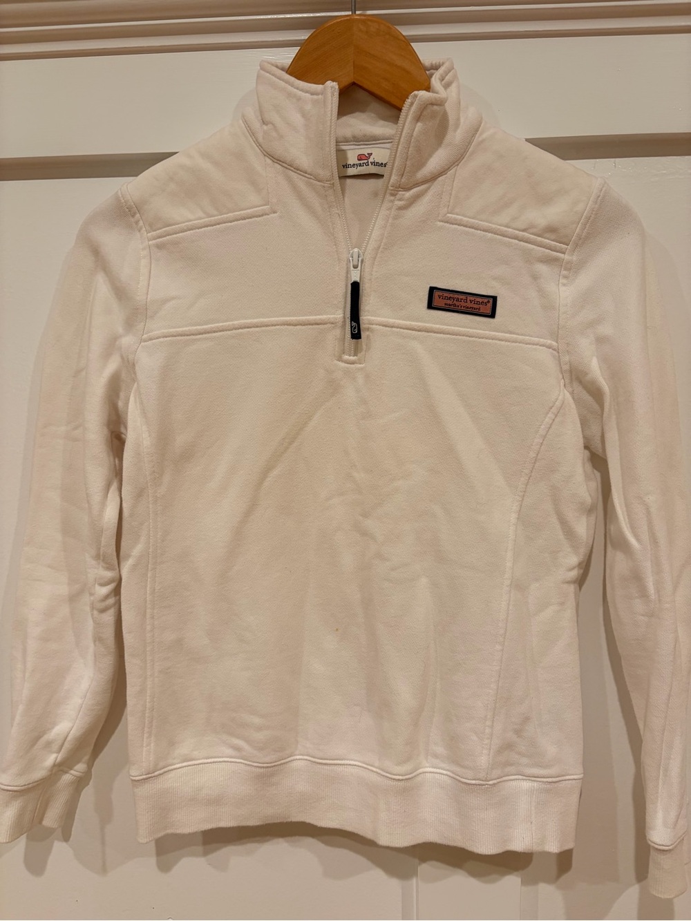Vineyard Vines White Half-Zip Cotton Pullover